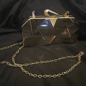 Metallic Gold Metal Clutch